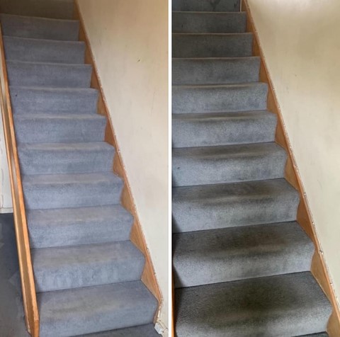 stairs before and after carpet cleaning rickmansworth hertfordshire